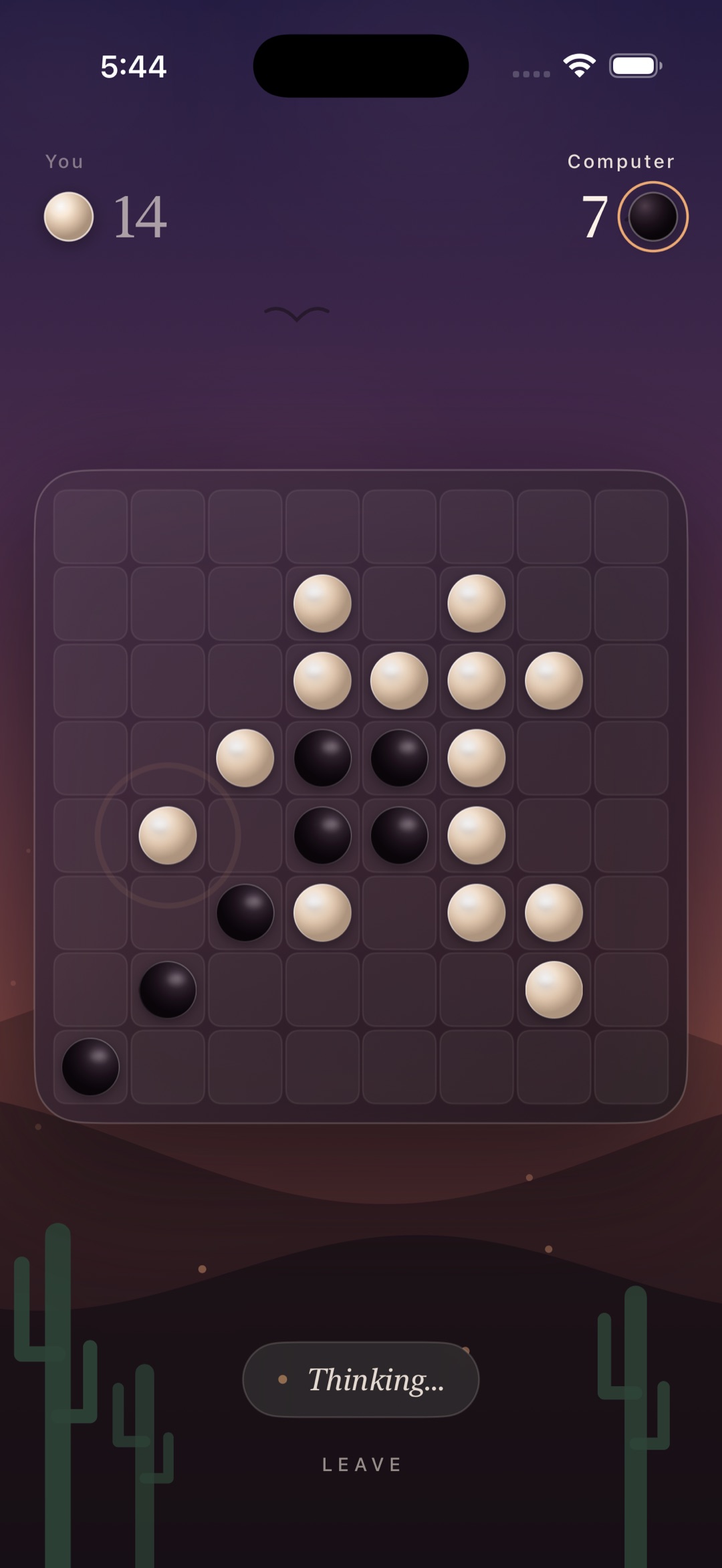 Zen Reversi gameplay in the Desert world
